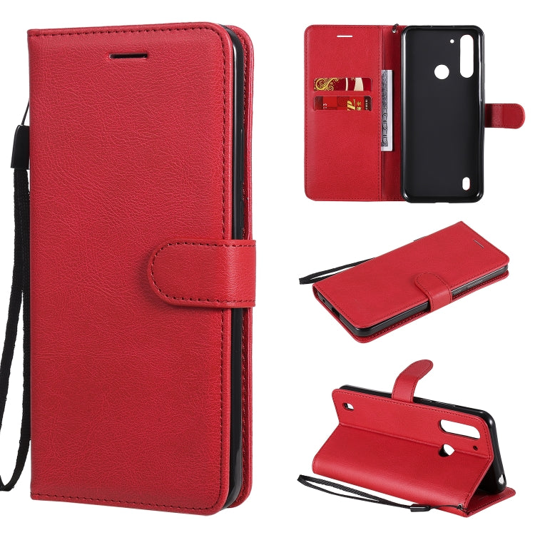 For Motorola Moto G8 Power Lite Solid Color Horizontal Flip Protective Leather Case with Holder & Card Slots & Wallet & Lanyard
