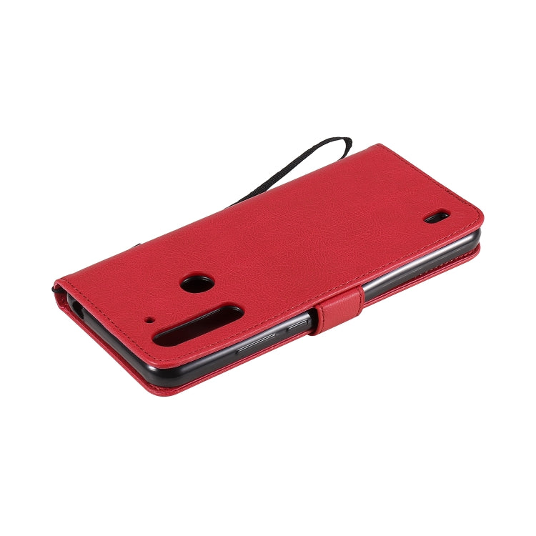 For Motorola Moto G8 Power Lite Solid Color Horizontal Flip Protective Leather Case with Holder & Card Slots & Wallet & Lanyard