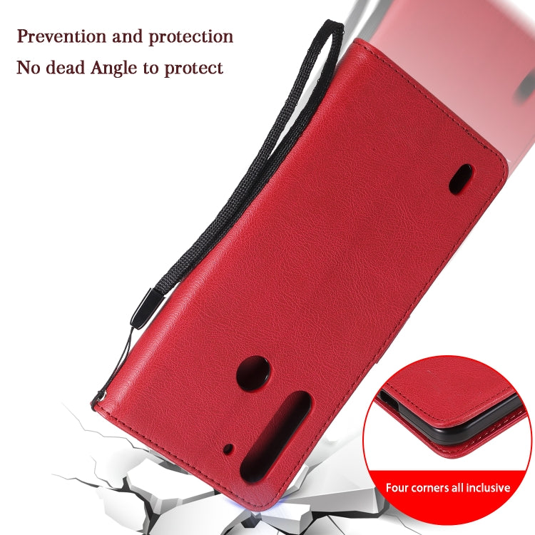 For Motorola Moto G8 Power Lite Solid Color Horizontal Flip Protective Leather Case with Holder & Card Slots & Wallet & Lanyard