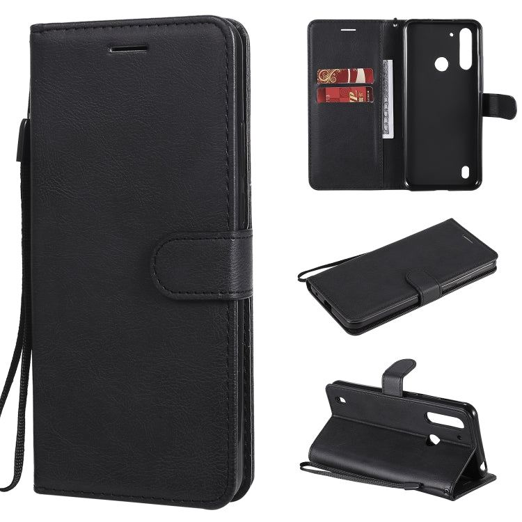 For Motorola Moto G8 Power Lite Solid Color Horizontal Flip Protective Leather Case with Holder & Card Slots & Wallet & Lanyard