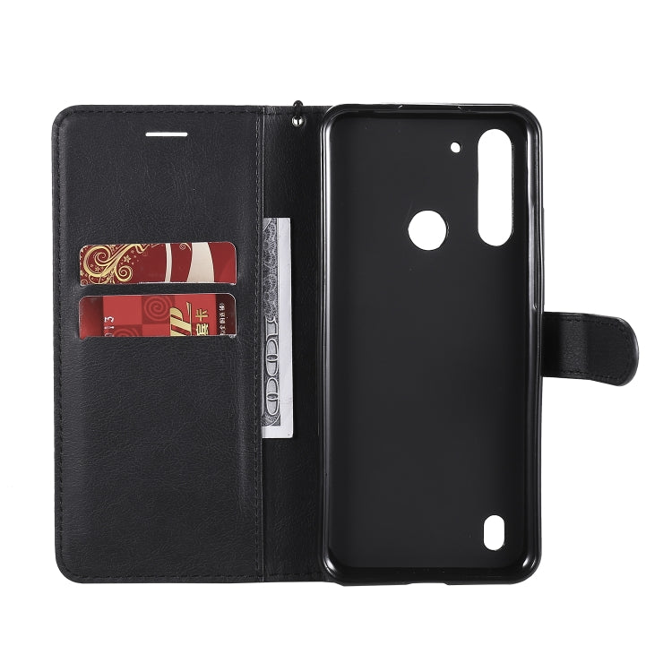 For Motorola Moto G8 Power Lite Solid Color Horizontal Flip Protective Leather Case with Holder & Card Slots & Wallet & Lanyard