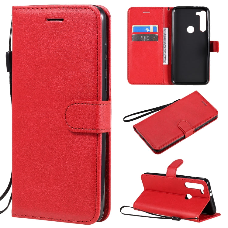 For Motorola Moto G8 Power Solid Color Horizontal Flip Protective Leather Case with Holder & Card Slots & Wallet & Lanyard