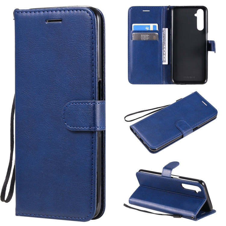 For OPPO Realme 6 Solid Color Horizontal Flip Protective Leather Case with Holder & Card Slots & Wallet & Lanyard
