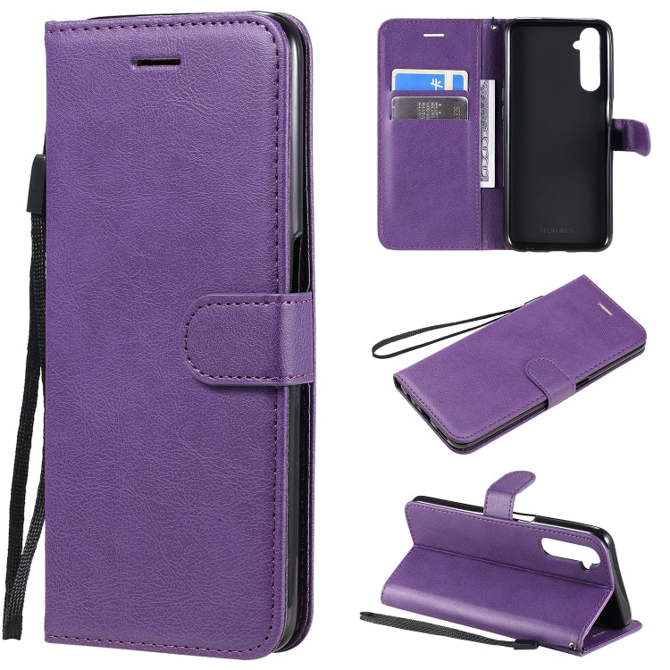For OPPO Realme 6 Solid Color Horizontal Flip Protective Leather Case with Holder & Card Slots & Wallet & Lanyard