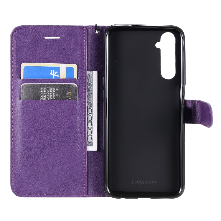 For OPPO Realme 6 Solid Color Horizontal Flip Protective Leather Case with Holder & Card Slots & Wallet & Lanyard