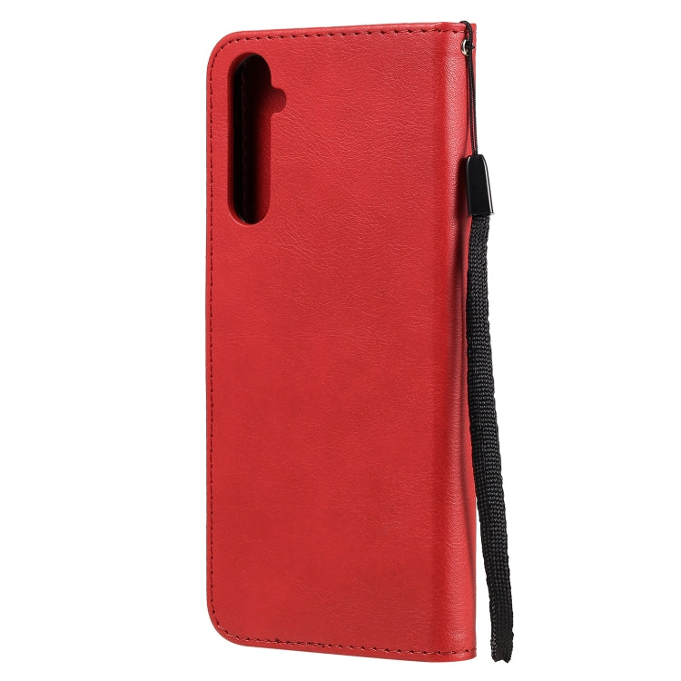 For OPPO Realme 6 Solid Color Horizontal Flip Protective Leather Case with Holder & Card Slots & Wallet & Lanyard