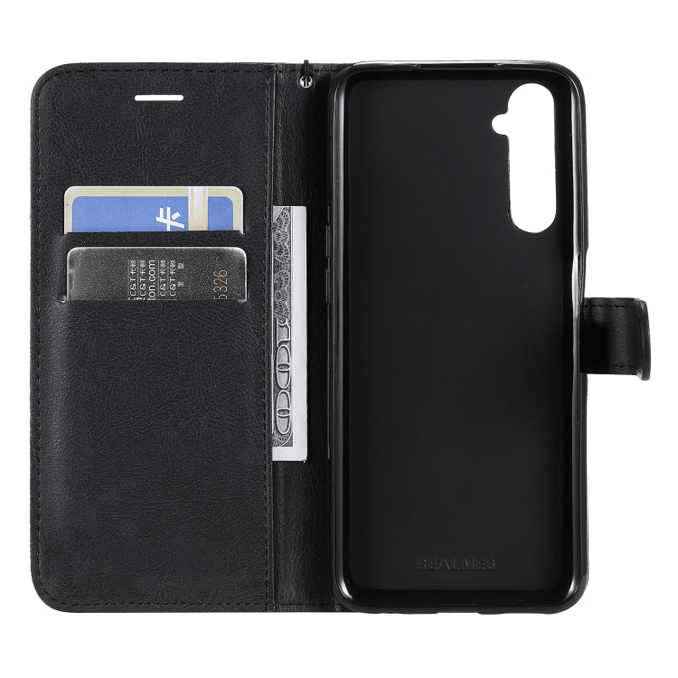 For OPPO Realme 6 Solid Color Horizontal Flip Protective Leather Case with Holder & Card Slots & Wallet & Lanyard