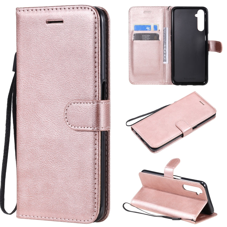 For OPPO Realme 6 Solid Color Horizontal Flip Protective Leather Case with Holder & Card Slots & Wallet & Lanyard