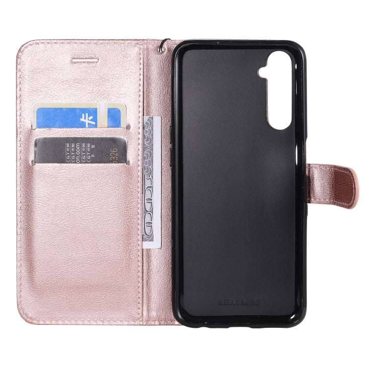 For OPPO Realme 6 Solid Color Horizontal Flip Protective Leather Case with Holder & Card Slots & Wallet & Lanyard