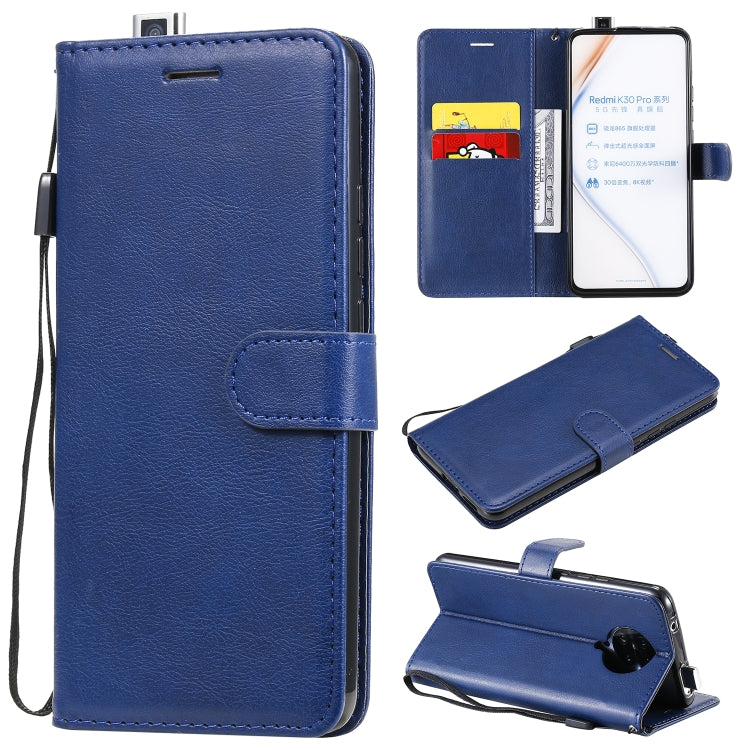 For Xiaomi Redmi K30 Pro Solid Color Horizontal Flip Protective Leather Case with Holder & Card Slots & Wallet & Lanyard