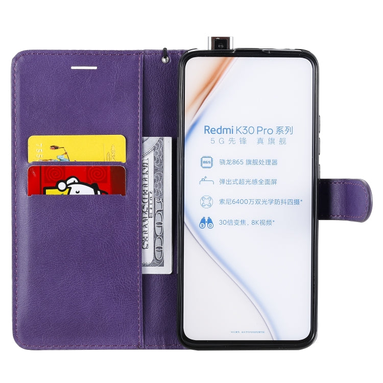 For Xiaomi Redmi K30 Pro Solid Color Horizontal Flip Protective Leather Case with Holder & Card Slots & Wallet & Lanyard