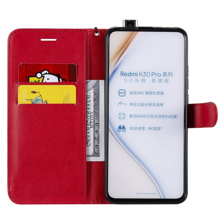 For Xiaomi Redmi K30 Pro Solid Color Horizontal Flip Protective Leather Case with Holder & Card Slots & Wallet & Lanyard