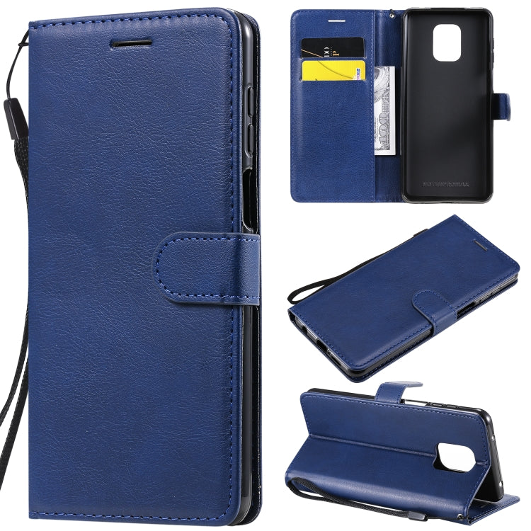 For Xiaomi Redmi Note 9S / Note 9 Pro Solid Color Horizontal Flip Protective Leather Case with Holder & Card Slots & Wallet & Lanyard
