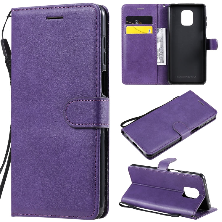 For Xiaomi Redmi Note 9S / Note 9 Pro Solid Color Horizontal Flip Protective Leather Case with Holder & Card Slots & Wallet & Lanyard