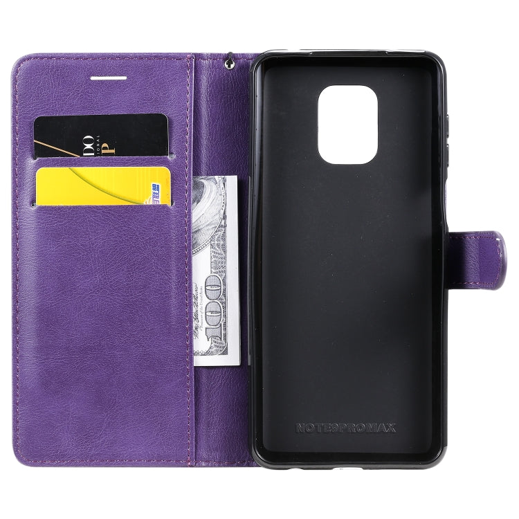 For Xiaomi Redmi Note 9S / Note 9 Pro Solid Color Horizontal Flip Protective Leather Case with Holder & Card Slots & Wallet & Lanyard