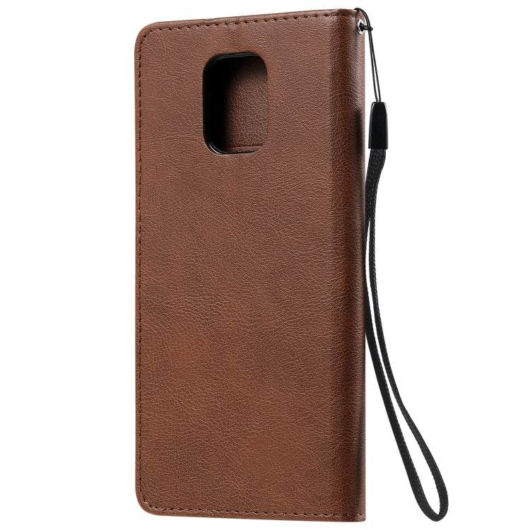 For Xiaomi Redmi Note 9S / Note 9 Pro Solid Color Horizontal Flip Protective Leather Case with Holder & Card Slots & Wallet & Lanyard