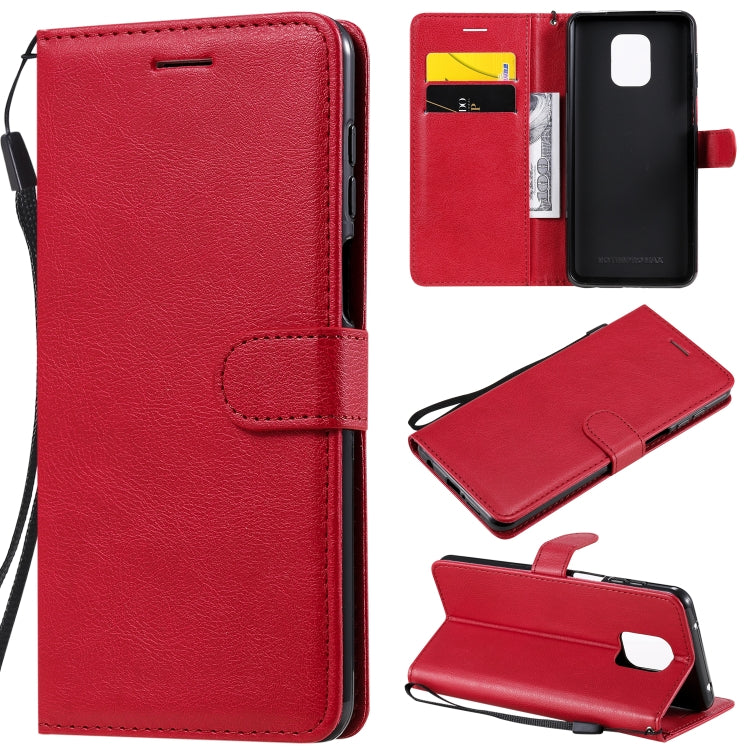 For Xiaomi Redmi Note 9S / Note 9 Pro Solid Color Horizontal Flip Protective Leather Case with Holder & Card Slots & Wallet & Lanyard