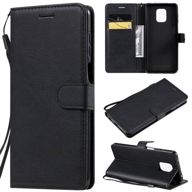 For Xiaomi Redmi Note 9S / Note 9 Pro Solid Color Horizontal Flip Protective Leather Case with Holder & Card Slots & Wallet & Lanyard