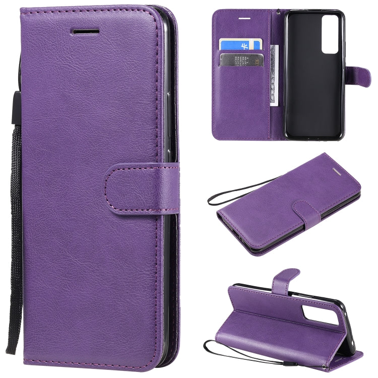 For Huawei nova 7 Solid Color Horizontal Flip Protective Leather Case with Holder & Card Slots & Wallet & Lanyard