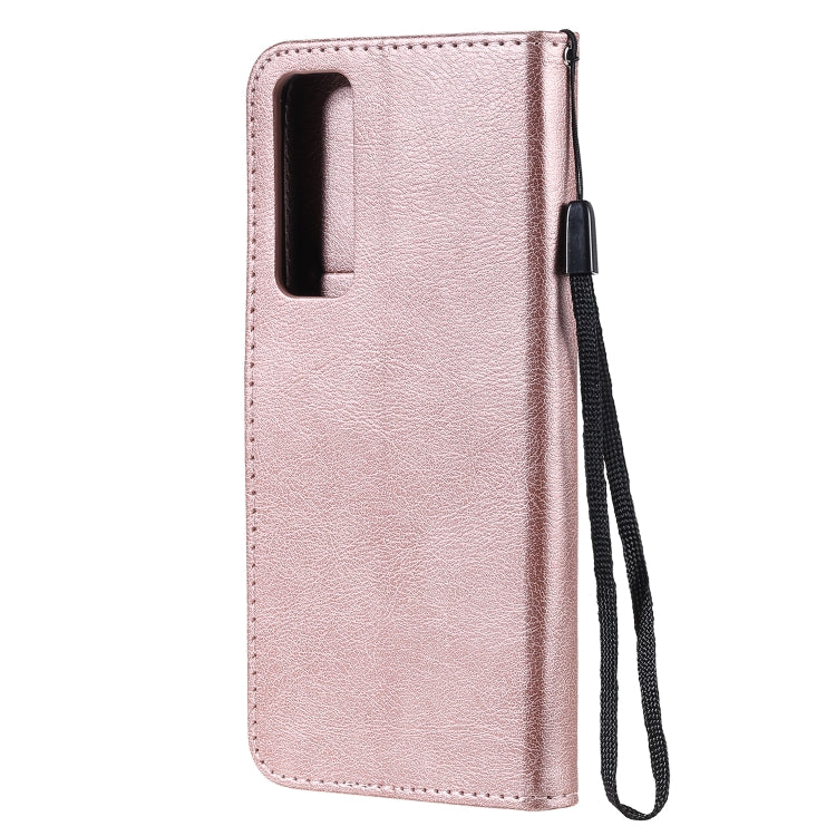 For Huawei nova 7 Solid Color Horizontal Flip Protective Leather Case with Holder & Card Slots & Wallet & Lanyard