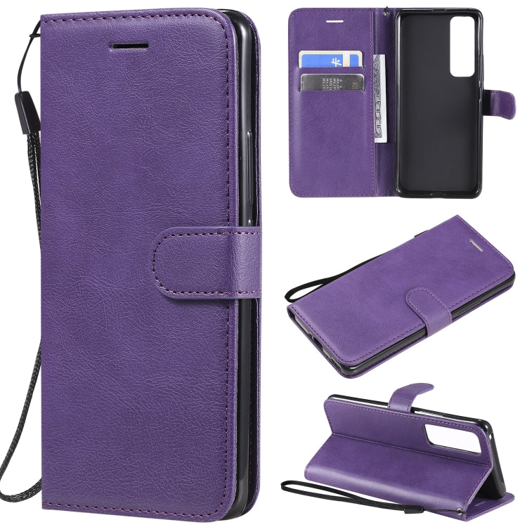 For Huawei nova 7 Pro Solid Color Horizontal Flip Protective Leather Case with Holder & Card Slots & Wallet & Lanyard