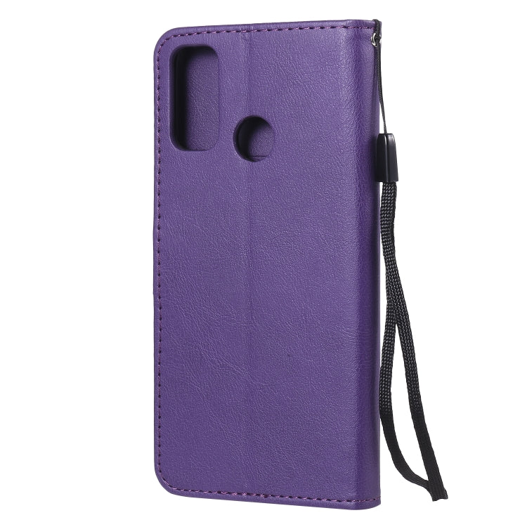 For Huawei P smart 2020 Solid Color Horizontal Flip Protective Leather Case with Holder & Card Slots & Wallet & Lanyard