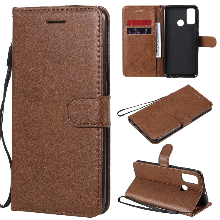 For Huawei P smart 2020 Solid Color Horizontal Flip Protective Leather Case with Holder & Card Slots & Wallet & Lanyard