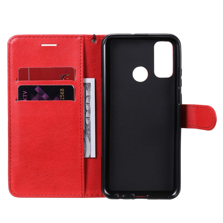 For Huawei P smart 2020 Solid Color Horizontal Flip Protective Leather Case with Holder & Card Slots & Wallet & Lanyard