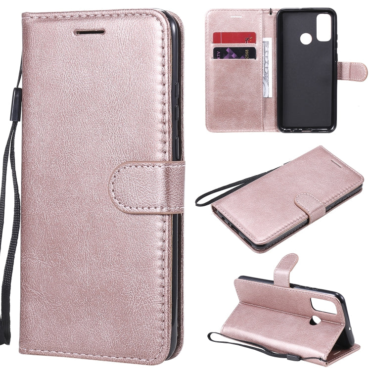 For Huawei P smart 2020 Solid Color Horizontal Flip Protective Leather Case with Holder & Card Slots & Wallet & Lanyard