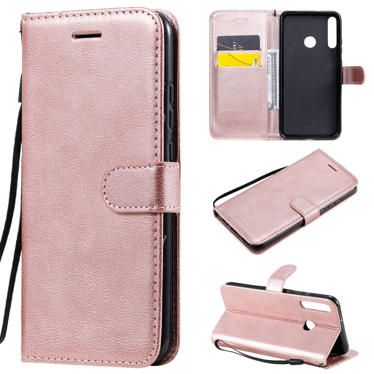 For Huawei P40 lite E / Y7p / Honor 9C Solid Color Horizontal Flip Protective Leather Case with Holder & Card Slots & Wallet & Lanyard