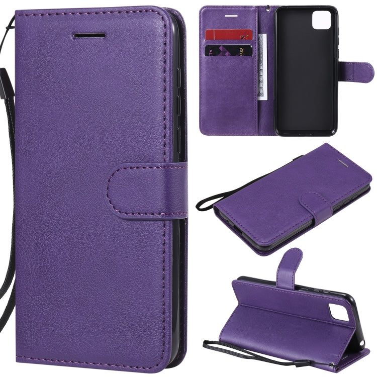 For Huawei Y5p / Honor 9S Solid Color Horizontal Flip Protective Leather Case with Holder & Card Slots & Wallet & Lanyard