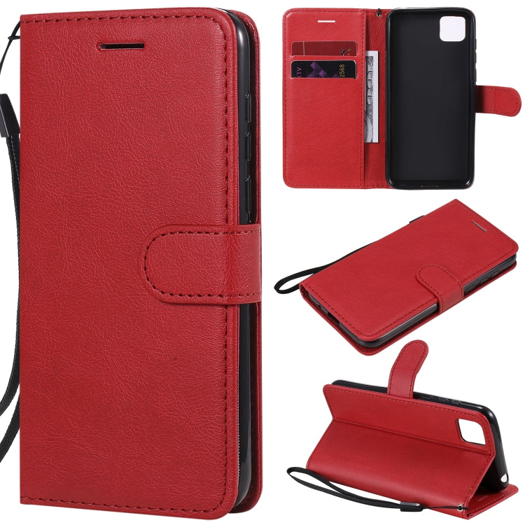For Huawei Y5p / Honor 9S Solid Color Horizontal Flip Protective Leather Case with Holder & Card Slots & Wallet & Lanyard