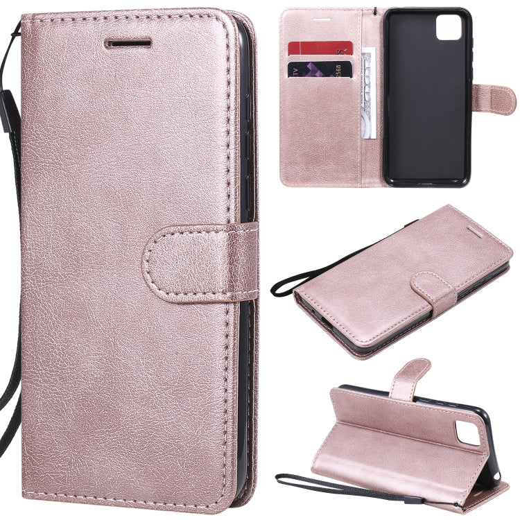 For Huawei Y5p / Honor 9S Solid Color Horizontal Flip Protective Leather Case with Holder & Card Slots & Wallet & Lanyard