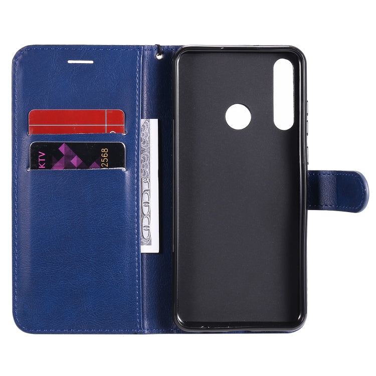 For Huawei Y6p Solid Color Horizontal Flip Protective Leather Case with Holder & Card Slots & Wallet & Lanyard