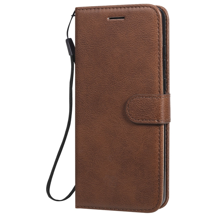 For Huawei Y6p Solid Color Horizontal Flip Protective Leather Case with Holder & Card Slots & Wallet & Lanyard