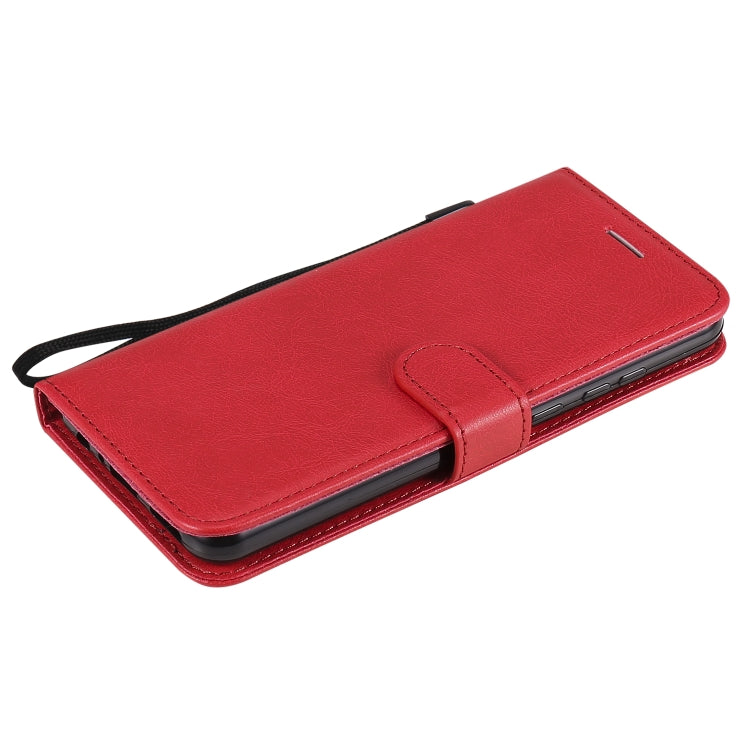 For Huawei Y6p Solid Color Horizontal Flip Protective Leather Case with Holder & Card Slots & Wallet & Lanyard