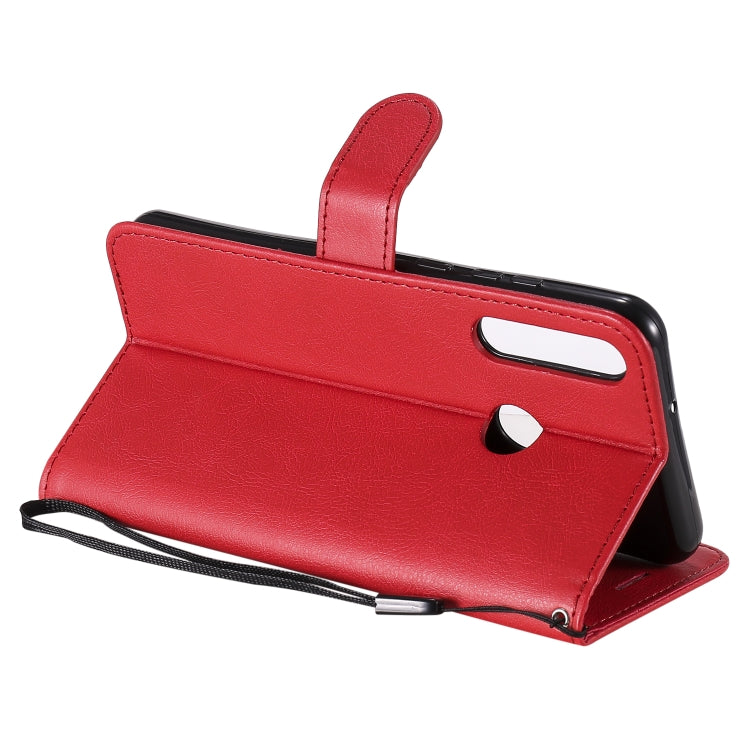 For Huawei Y6p Solid Color Horizontal Flip Protective Leather Case with Holder & Card Slots & Wallet & Lanyard