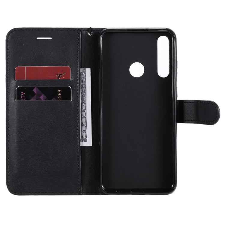 For Huawei Y6p Solid Color Horizontal Flip Protective Leather Case with Holder & Card Slots & Wallet & Lanyard