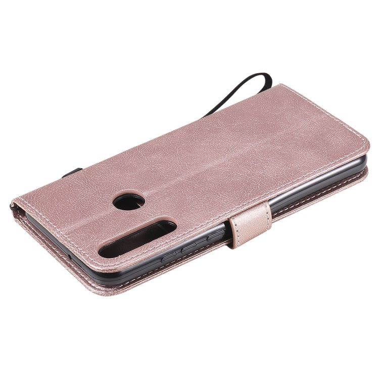 For Huawei Y6p Solid Color Horizontal Flip Protective Leather Case with Holder & Card Slots & Wallet & Lanyard