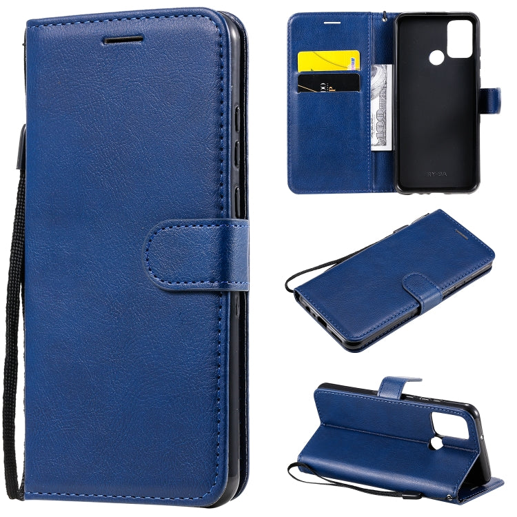 For Huawei Honor 9A Solid Color Horizontal Flip Protective Leather Case with Holder & Card Slots & Wallet & Lanyard