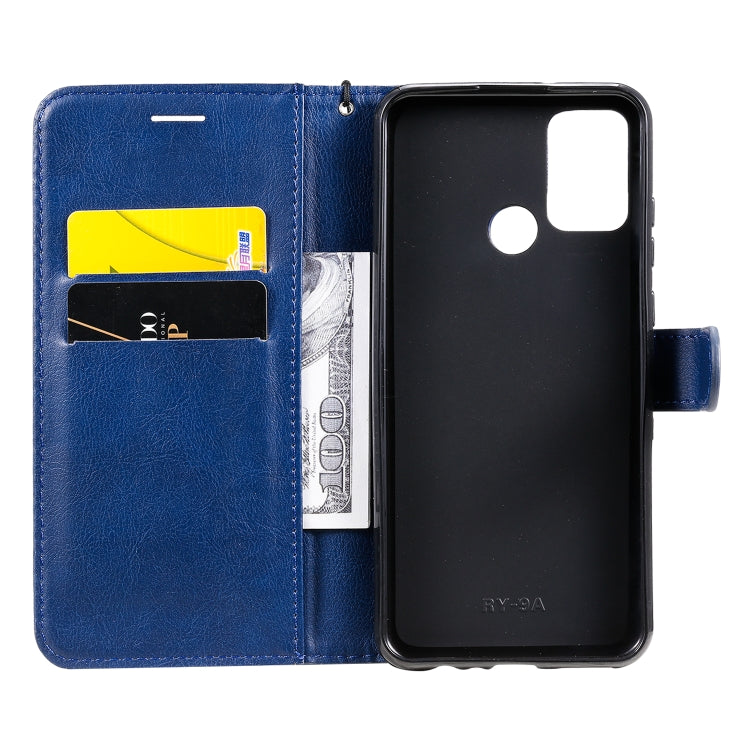 For Huawei Honor 9A Solid Color Horizontal Flip Protective Leather Case with Holder & Card Slots & Wallet & Lanyard