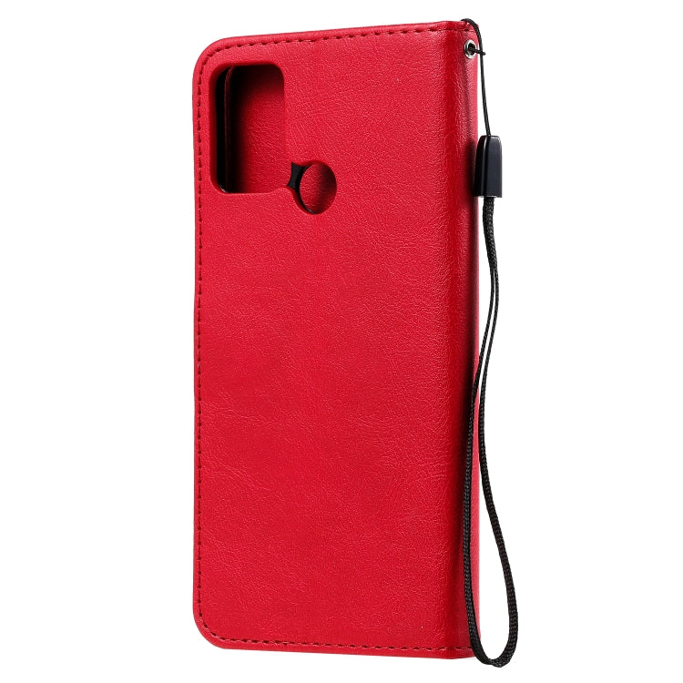 For Huawei Honor 9A Solid Color Horizontal Flip Protective Leather Case with Holder & Card Slots & Wallet & Lanyard