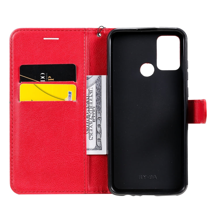 For Huawei Honor 9A Solid Color Horizontal Flip Protective Leather Case with Holder & Card Slots & Wallet & Lanyard