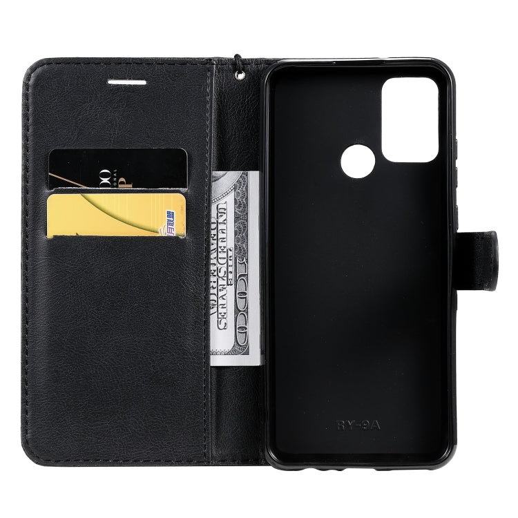 For Huawei Honor 9A Solid Color Horizontal Flip Protective Leather Case with Holder & Card Slots & Wallet & Lanyard