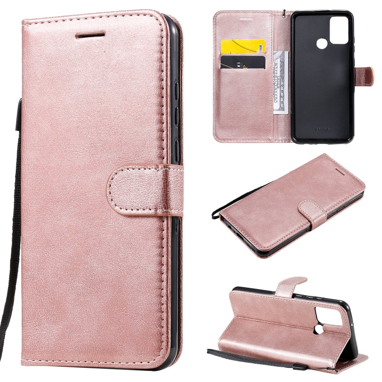For Huawei Honor 9A Solid Color Horizontal Flip Protective Leather Case with Holder & Card Slots & Wallet & Lanyard