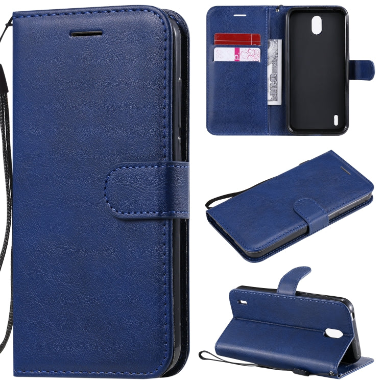 For Nokia 1.3 Solid Color Horizontal Flip Protective Leather Case with Holder & Card Slots & Wallet & Photo Frame & Lanyard