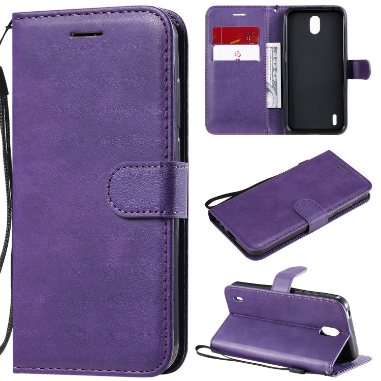 For Nokia 1.3 Solid Color Horizontal Flip Protective Leather Case with Holder & Card Slots & Wallet & Photo Frame & Lanyard