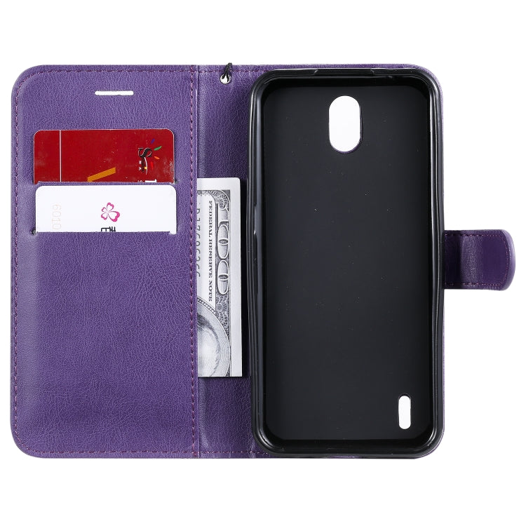 For Nokia 1.3 Solid Color Horizontal Flip Protective Leather Case with Holder & Card Slots & Wallet & Photo Frame & Lanyard