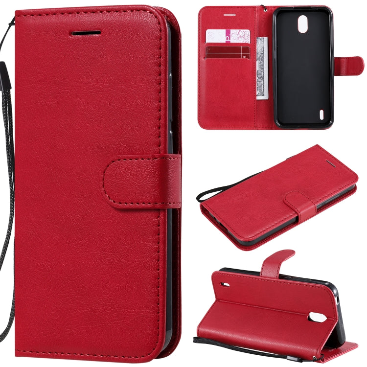 For Nokia 1.3 Solid Color Horizontal Flip Protective Leather Case with Holder & Card Slots & Wallet & Photo Frame & Lanyard