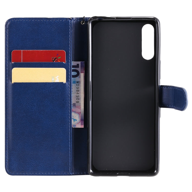 For Sony Xperia L4 Solid Color Horizontal Flip Protective Leather Case with Holder & Card Slots & Wallet & Photo Frame & Lanyard